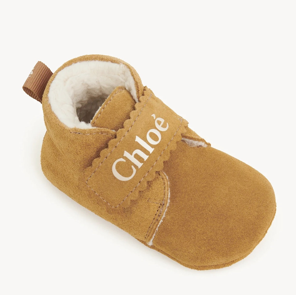 【お取り寄せ】『Chloe』 スエード ロゴ ベビーシューズ <要在庫確認>