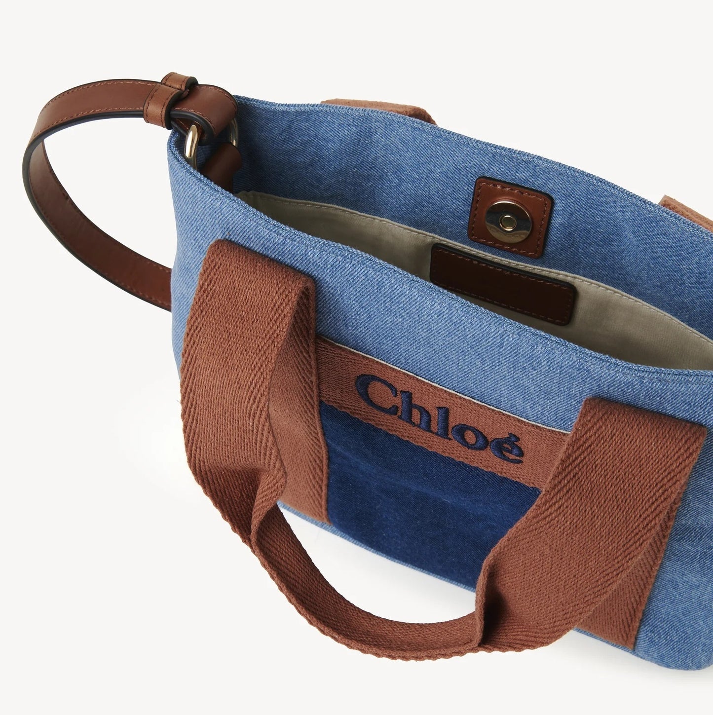 【お取り寄せ】『Chloe』クロエ デニム バイカラー ミニトートバッグ ショルダー付