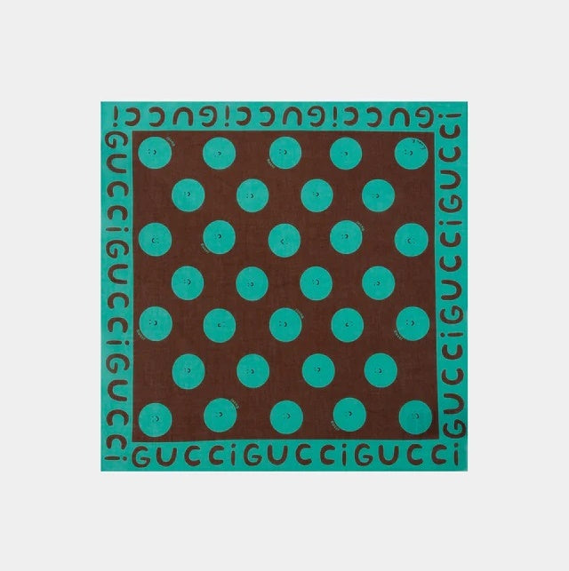 【お取り寄せ】『GUCCI』グッチ ロゴ プリントバンダナ ID: P10074G