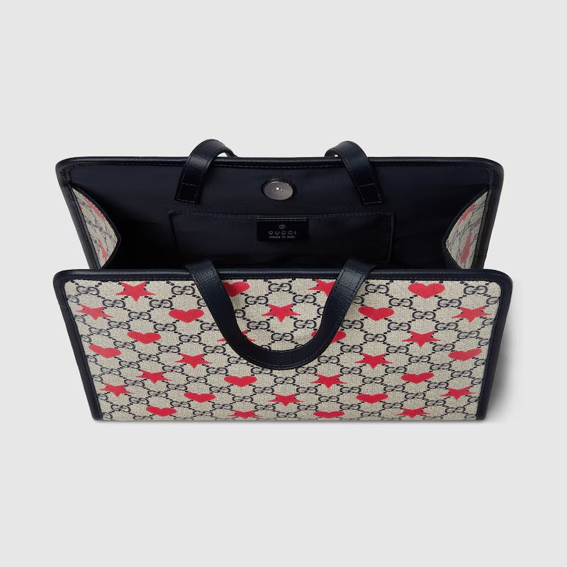 【お取り寄せ】『GUCCI』スター&ハート プリント トートバッグ ID: P10055G