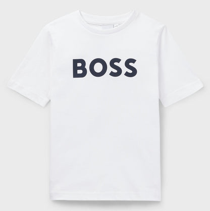 【お取り寄せ】『BOSS』ロゴ プリント Tシャツ White  ID: P100064BO