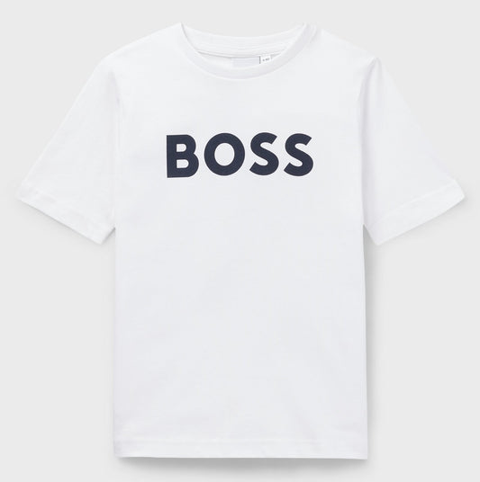 【お取り寄せ】『BOSS』ロゴ プリント Tシャツ White  ID: P100064BO