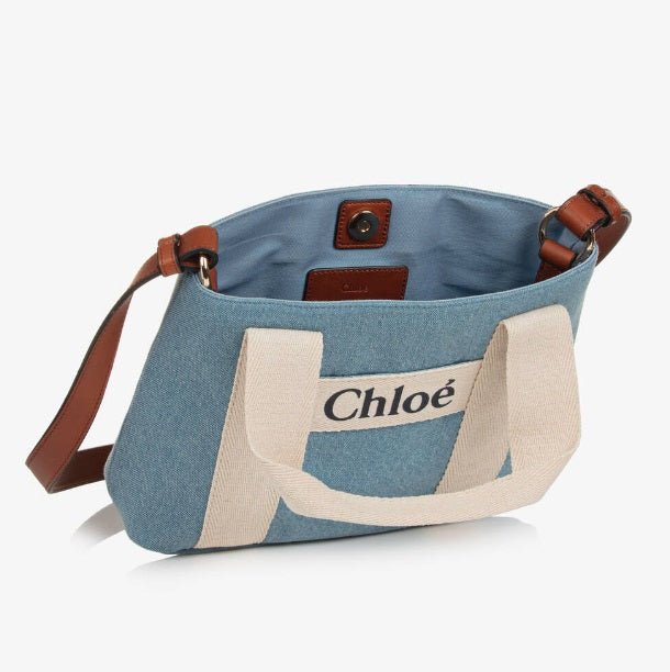 『Chloe』クロエ  ロゴ   デニム    ミニトートバッグ ショルダー付
