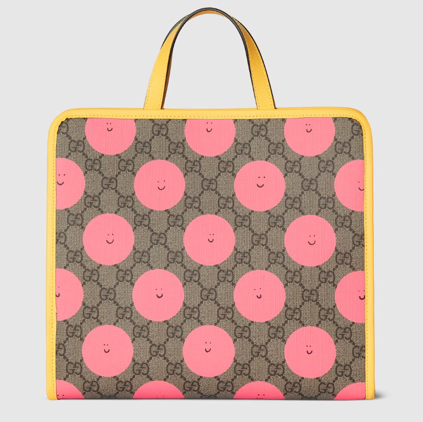 【お取り寄せ】『GUCCI』スマイル プリント トートバッグ ID: P10101G