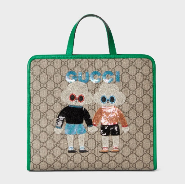 【お取り寄せ】『GUCCI』キム・スンヨン ドッグ エンブロイダリー GG トートバッグ