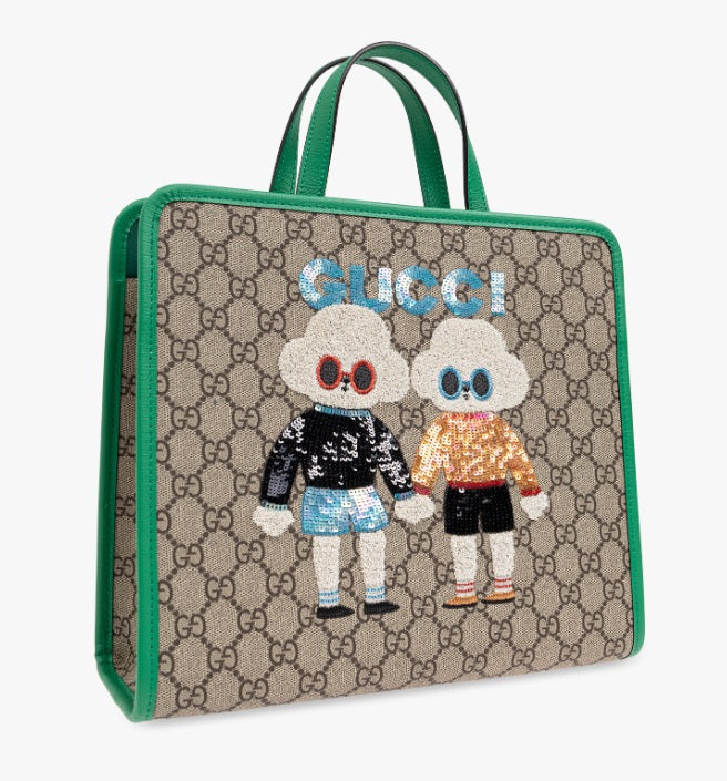 【お取り寄せ】『GUCCI』キム・スンヨン ドッグ エンブロイダリー GG トートバッグ